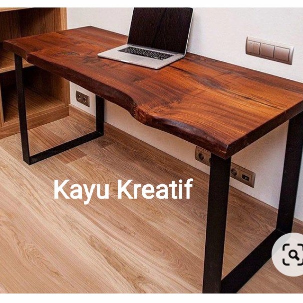 %%%%] top table kayu mahoni daun meja+kaki besi