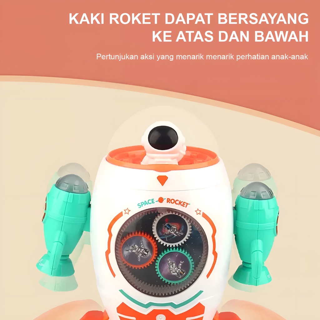 Mainan Roket Listrik Musik Dan Lampu 360° | Mainan Seru Untuk Keluarga | Space Rocket Mainan Edukasi Anak Laki Laki