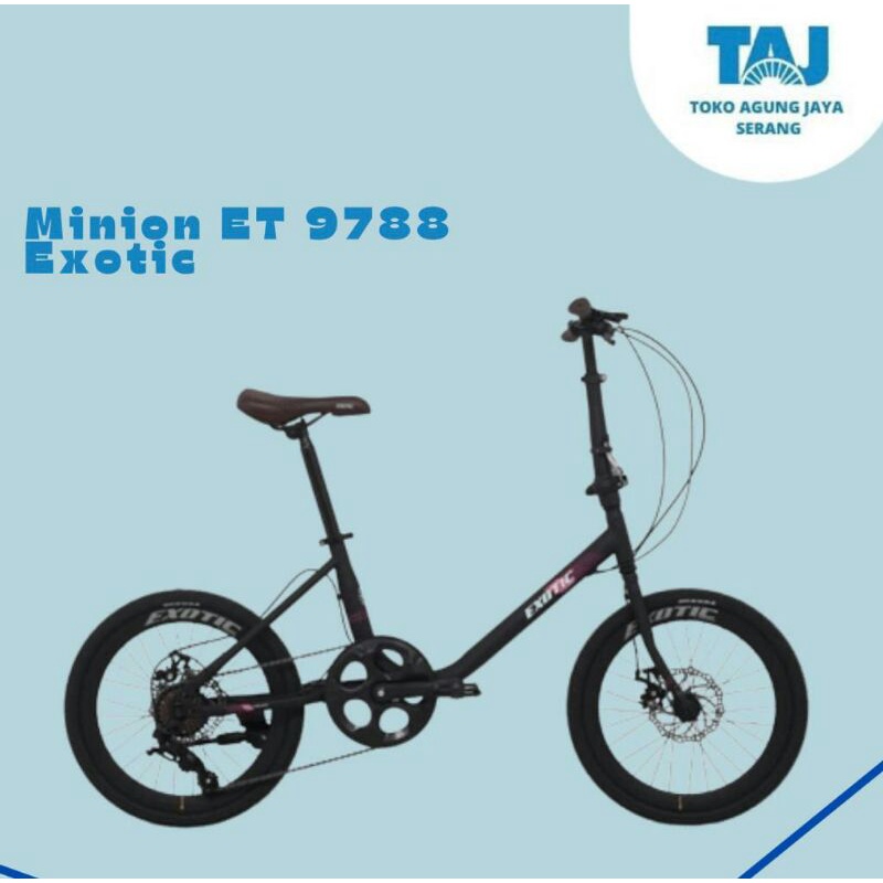 SEPEDA BICYCLE EXOTIC ET 9788 DX Sepeda Minion 8 Speed Dics Brake Minion Bike