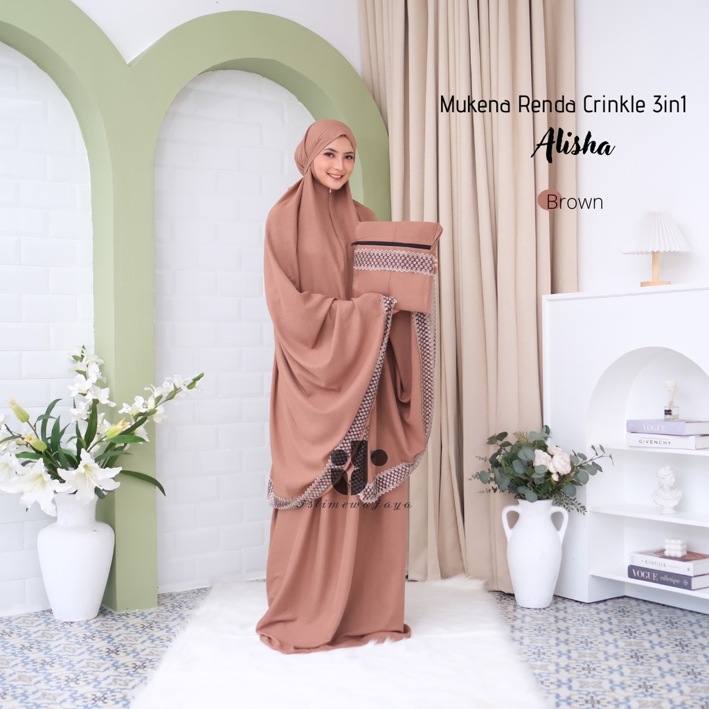 Mukena Crinkle 3in1 alisha series || Mukena crinkle jumbo 3in1 renda import