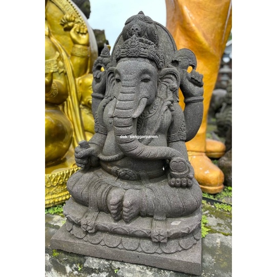 Patung Ganesha Batu Candi Batu Hitam tinggi 120 cm