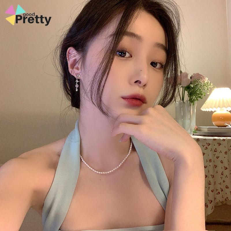 S925 Anting Rumbai Kupu-kupu Asimetris Perak Desain Mewah Anting Premium Sense - PD