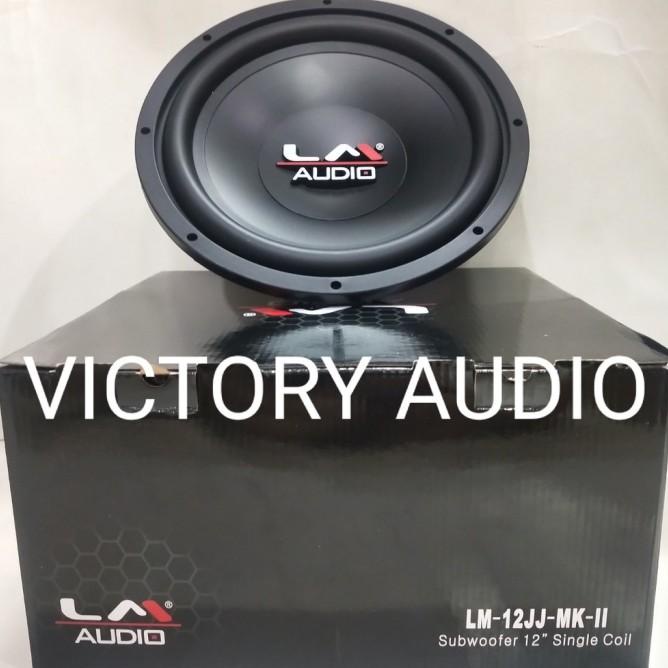 Paket Audio Mobil Subwoofer Plus Box Speaker Hitam Merk Lm-12Jj-Mk-2