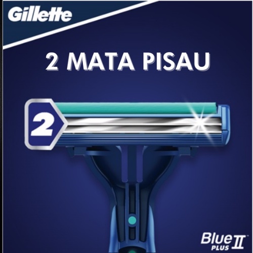 Gillette Pencukur Blue 2 Plus Razor Pisau Cukur - Isi 2
