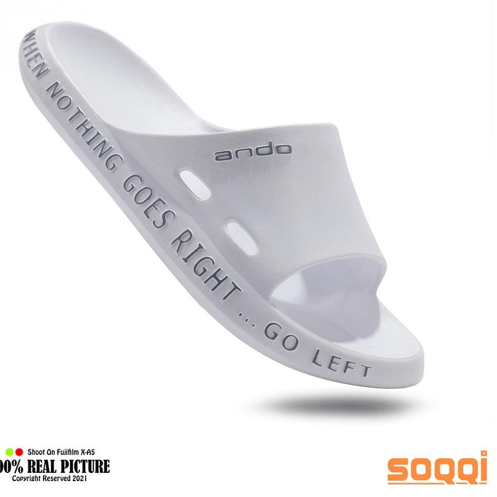 Sandal slop pria murah original sendal selop cowok karet slip on model distro brand Ando Aguero leba