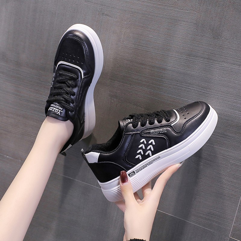 COD POS 174 Sepatu Sneakers Casual Full Black Wanita Import Premium