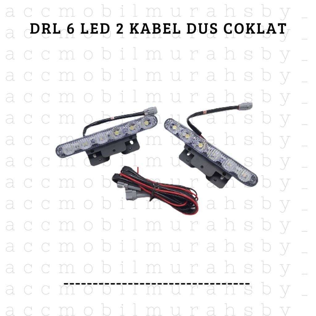 DRL LED model Fortuner terang 2 x 6 titik / Lampu LED DRL 6 Titik (2 kabel)