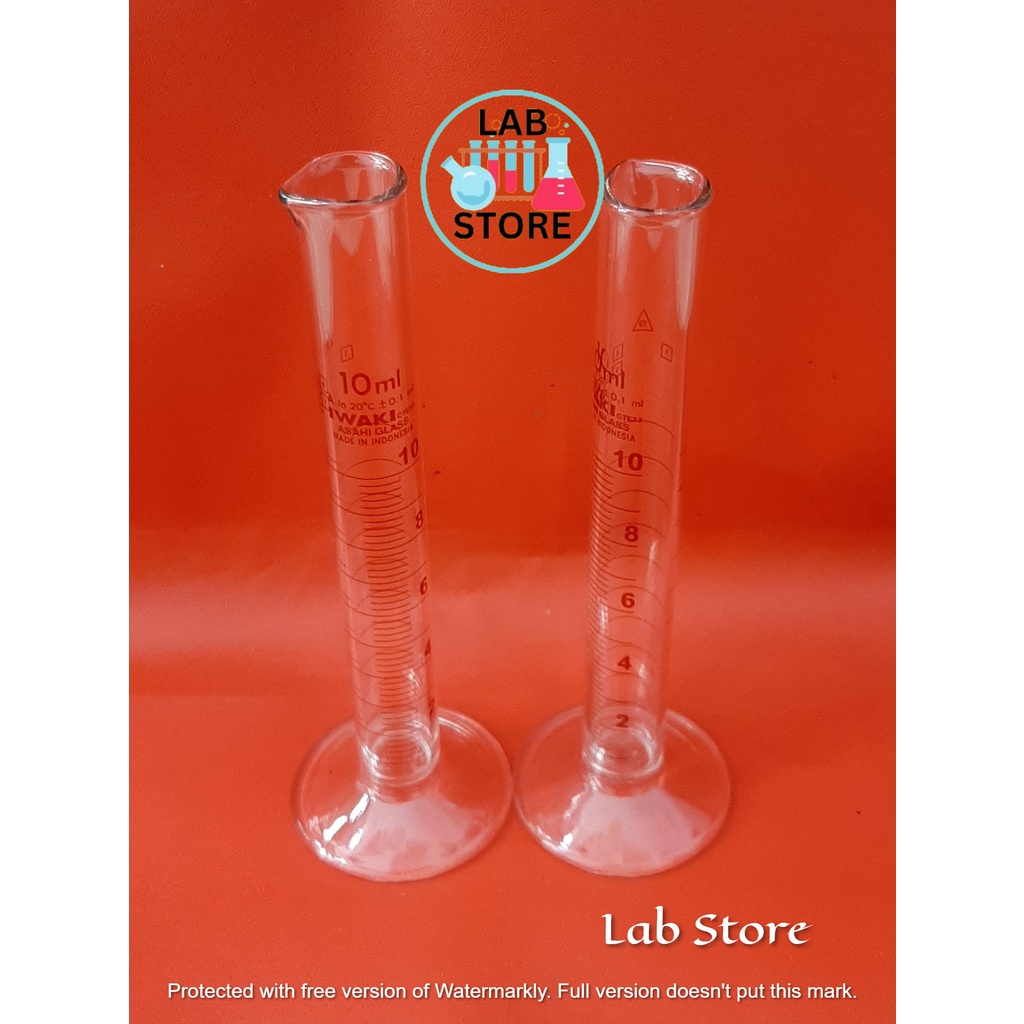 Gelas Ukur / Gelas Ukur 10ml / Measuring Cylinder 10ml IWAKI / Tabung Ukur 10ml IWAKI