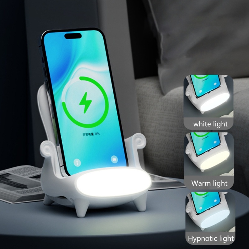 Zzz Kursi Pacar Wireless Charger Wireless Charging Stand Dudukan Stand Phone Serbaguna Dengan Speaker Musik