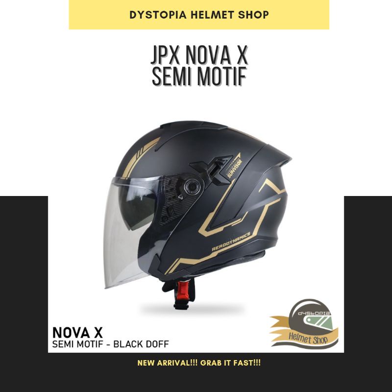 JPX Nova X Semi Motif Helm Half Face JPX
