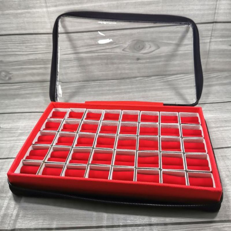 kotak cincin sekat 40 tutup plastik resleting transparan