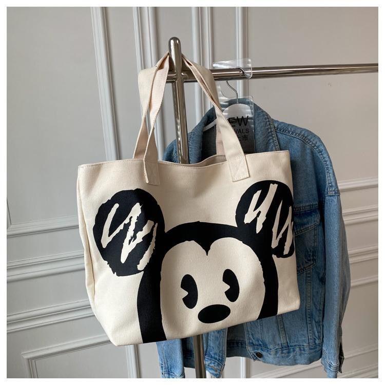 Tas Tote Mickey Minnie - Tas Bahu Kanvas Wanita Korean Style - Tas Tote Bag Terbaru - Tas Tangan Kasual - Tas Tote bag Kapasitas Besar - Tote Bag Multifungsi - Tote Mickey Minnie