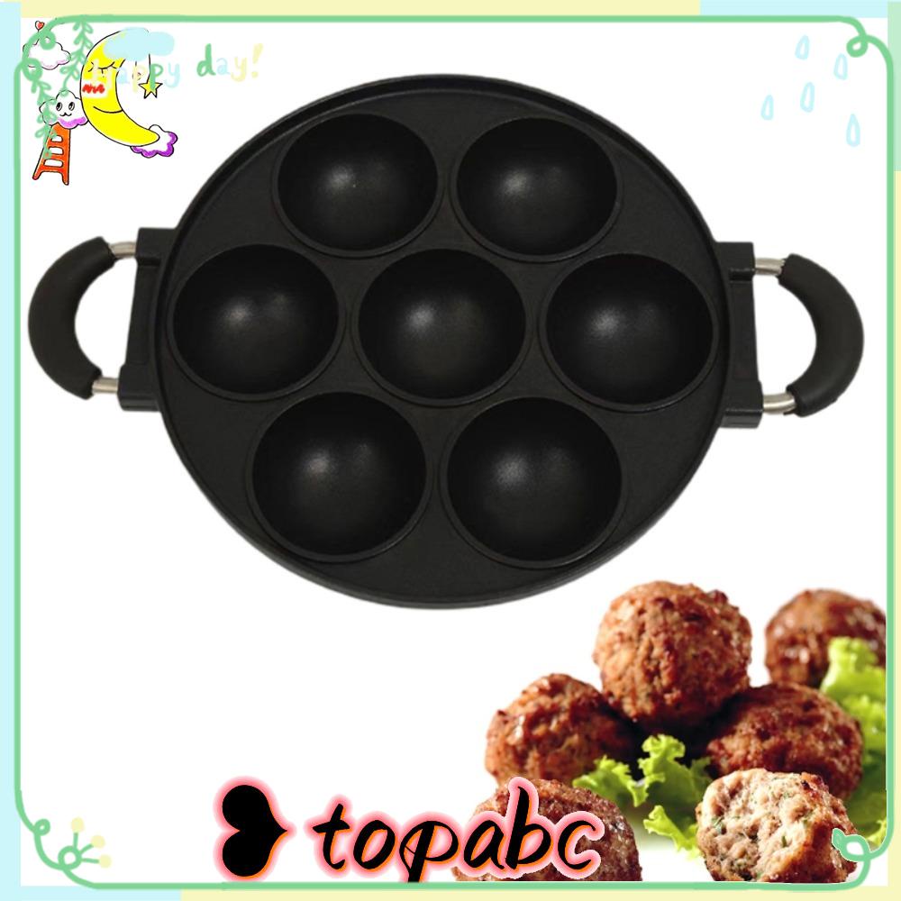 Top Cake Cooking Pan 7-Hole Breakfast Egg Cooking Aksesoris Dapur Panci Omelet
