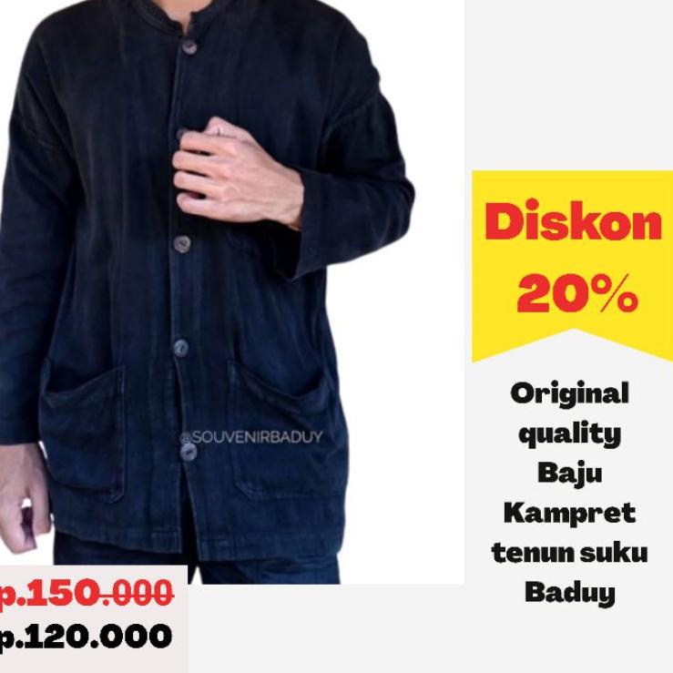 [VE.10De22ᵞ] Baju kampret tenun original Baduy luar Warna Hitam.