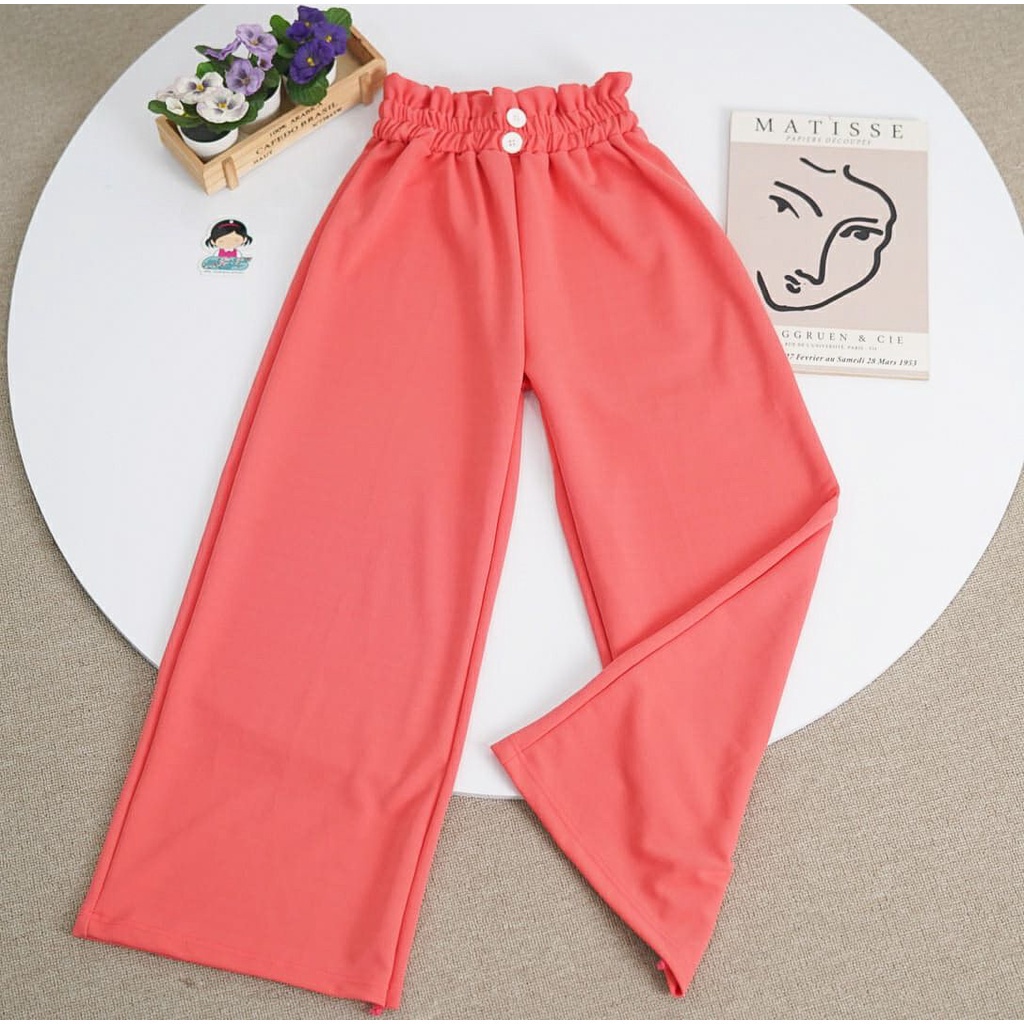 BEFAST - ZFS CELANA LITA PANTS / ZENA KULOT / Kulot Ada Kancing / Fashion Selebgram Trendy / Outift Wanita Santai Casual / Terlaris / Celana Kulot Wanita Terbaru / Pakaian Kekinian remaja ABG