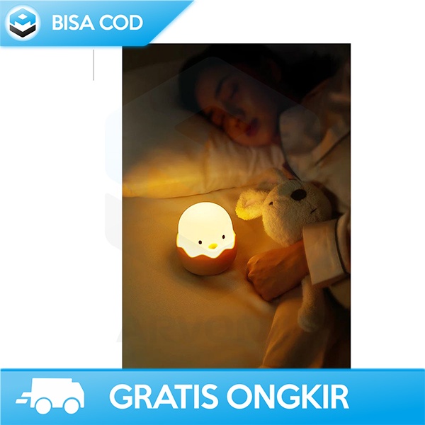 LAMPU TIDUR LED SENSOR SENTUH DESAIN LUCU DAPAT DIISI ULANG WARM WHITE
