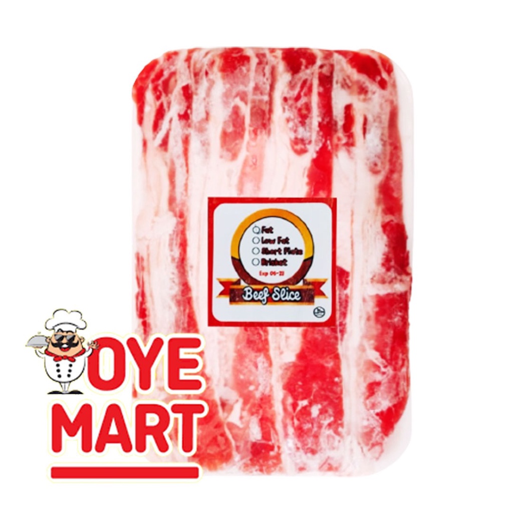 BEEF SLICE FAT 500GR 1MM / DAGING SAPI IRIS TIPIS BERLEMAK / BARBEQUE YAKINIKU
