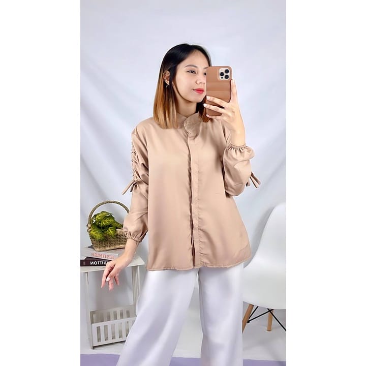 DEVI BLOUSE WANITA / BLOUSE KEMEJA TALI SERUT WANITA