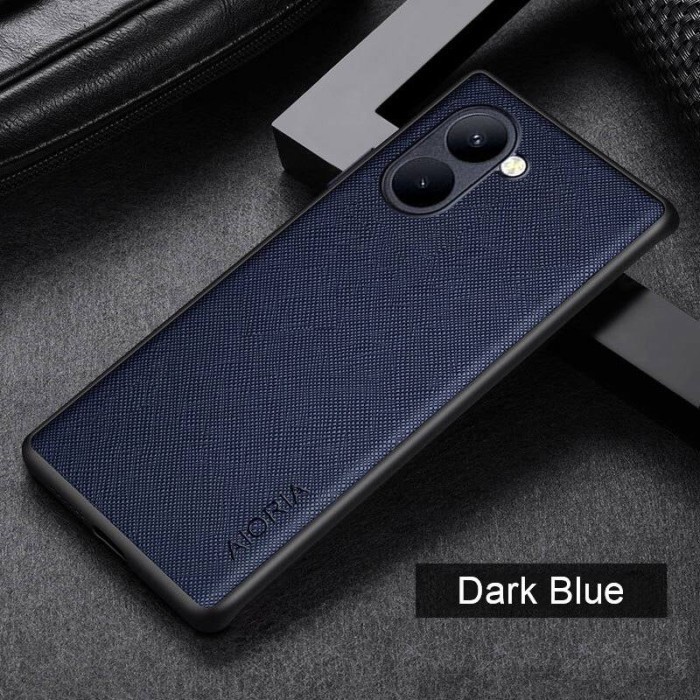 REALME 10 COVER SOFT CASE CANVAS CROSS PATTERN SILIKON SOFTCASE - BLACK