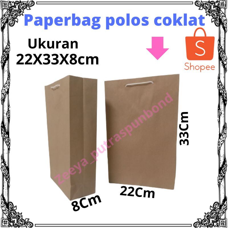 

Paperbag polos Craft folio sedang Uk 22X33X8Cm/isi 12pcs