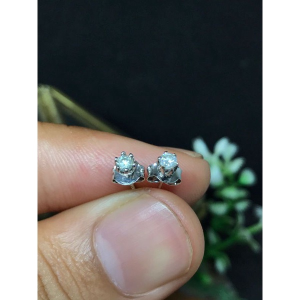 ready anting tusuk emas putih 375%berlian Eropa