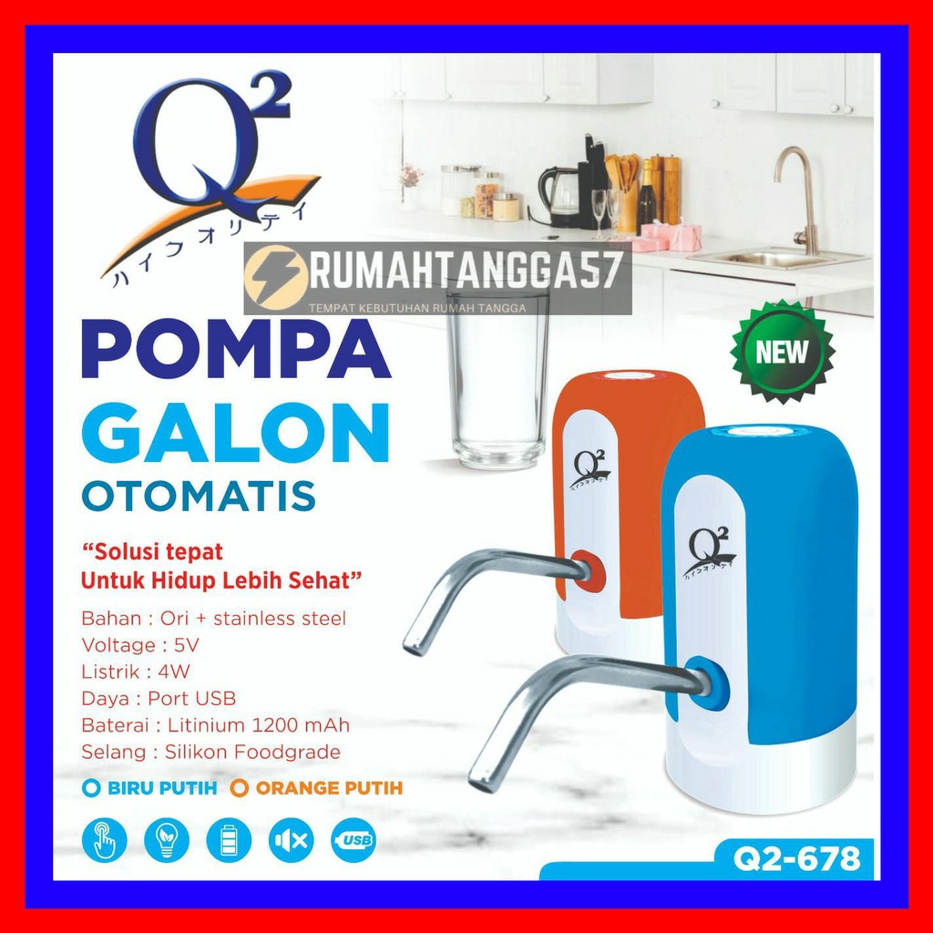 Jual Pompa Galon Eletrik Q2 678 Usb Cas Charge Pompa Air Galon Listrik Elektrik Charger Usb Q2 5276