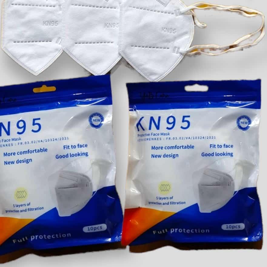 ゲ KN95 HIJAB YB MURAH ISI 50- MASKER KN95 5PLY HEADLOOP FACE MASK PUTIH ビ