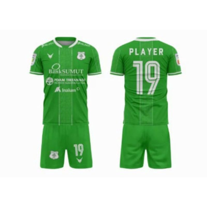 Jersey stelan baju +celana PSMS Medan home Liga 2 2022-2023 full print premium gratis nameset