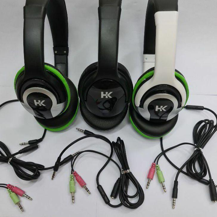 Langsung Kirim Headphone Headset HK E95A Stereo Sound Technology 2 in 1 Converter With Mic