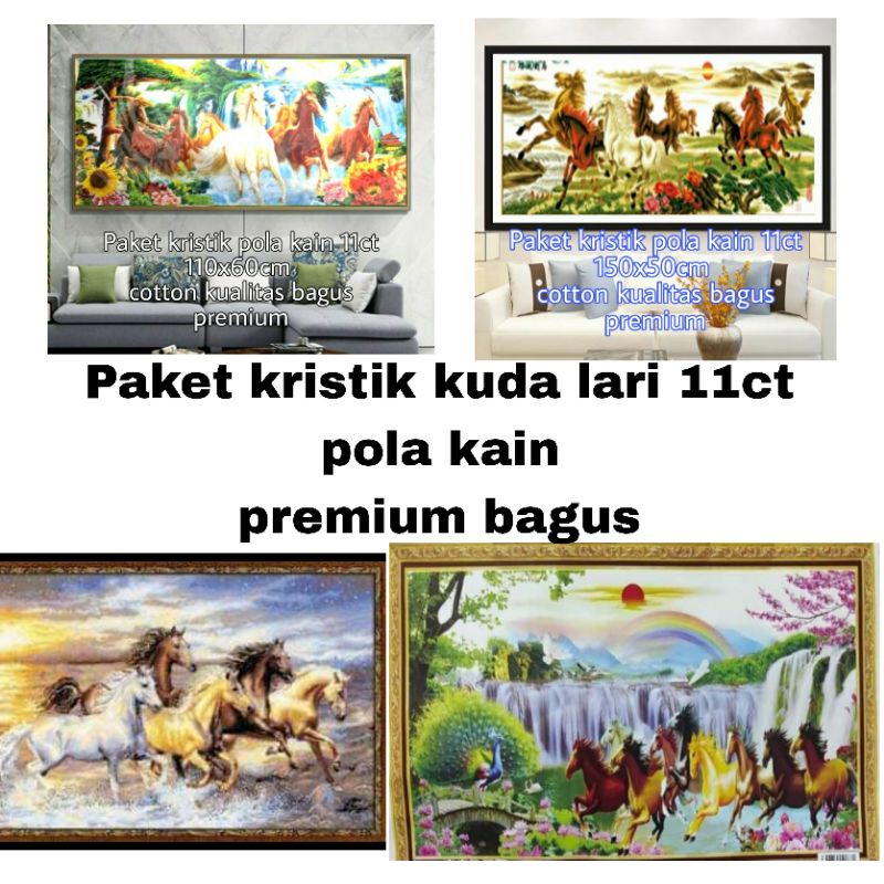 kristik kuda pola kain 11ct kualitas premium bagus