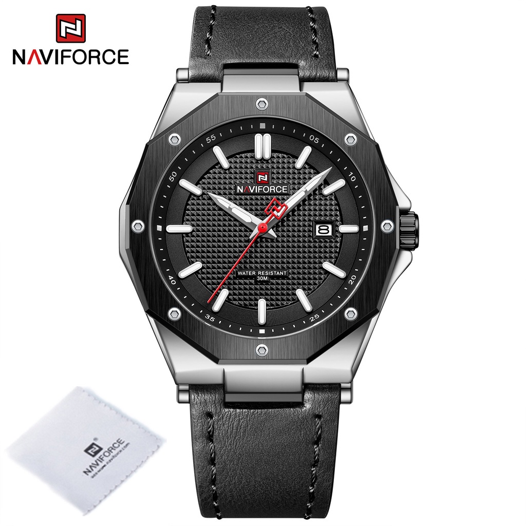 Jam Tangan Naviforce 9200 Fashion Pria Analog Strap Kulit Leather Original