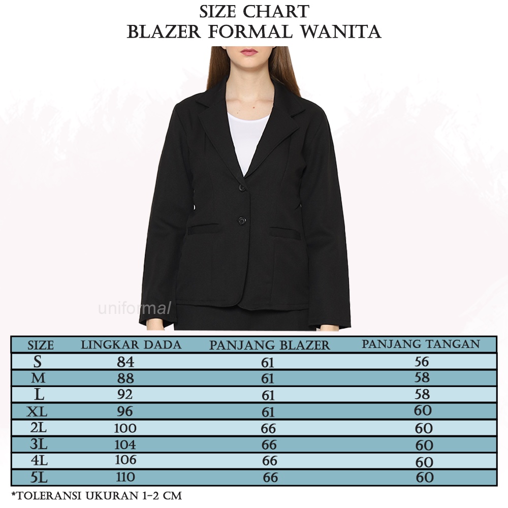 Blazer Formal Wanita, HITAM PUTIH ABU DONGKER S-5L JUMBO BIG SIZE Blazer Kantor Wanita, Blezer Cewek Kancing 2 Bahan Gabardine Atasan Kerja Cewe Kancing Dua Murah Trendy Untuk Sekolah Interview Wisuda Perpisahan Korea Import Dokter Bidan Ukuran Slimfit