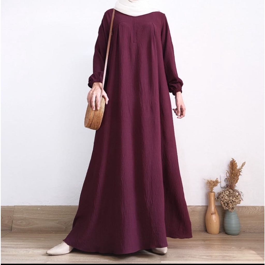 GF -  MAURA DRESS || premium dress fashion muslim terlaris || GAMIS POLOS || GAMIS BUSUI WANITA