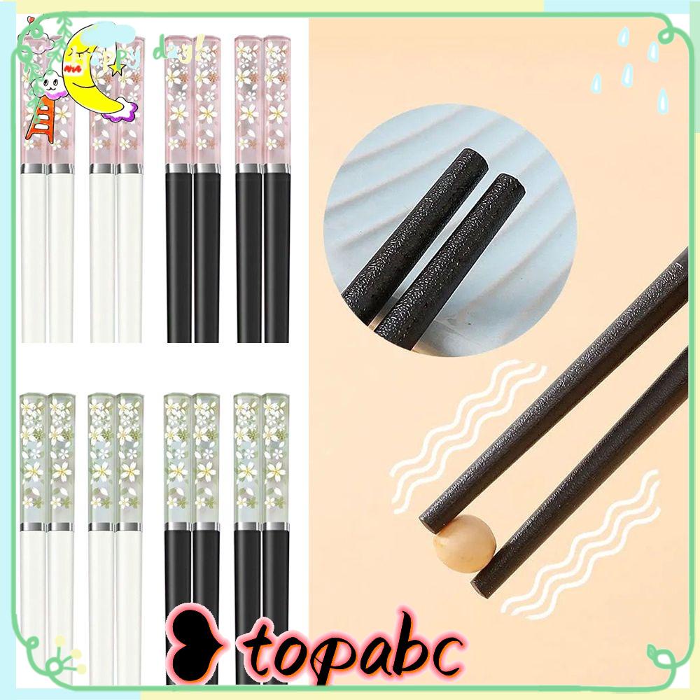 Top 5pasang Sumpit Jepang Reusable Tableware Chinese Cooking Anti-slip