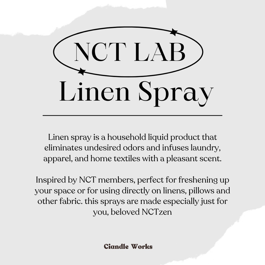 NCT LAB Linen &amp; Room Korean Spray REFILL | Ciandle Works KPOP