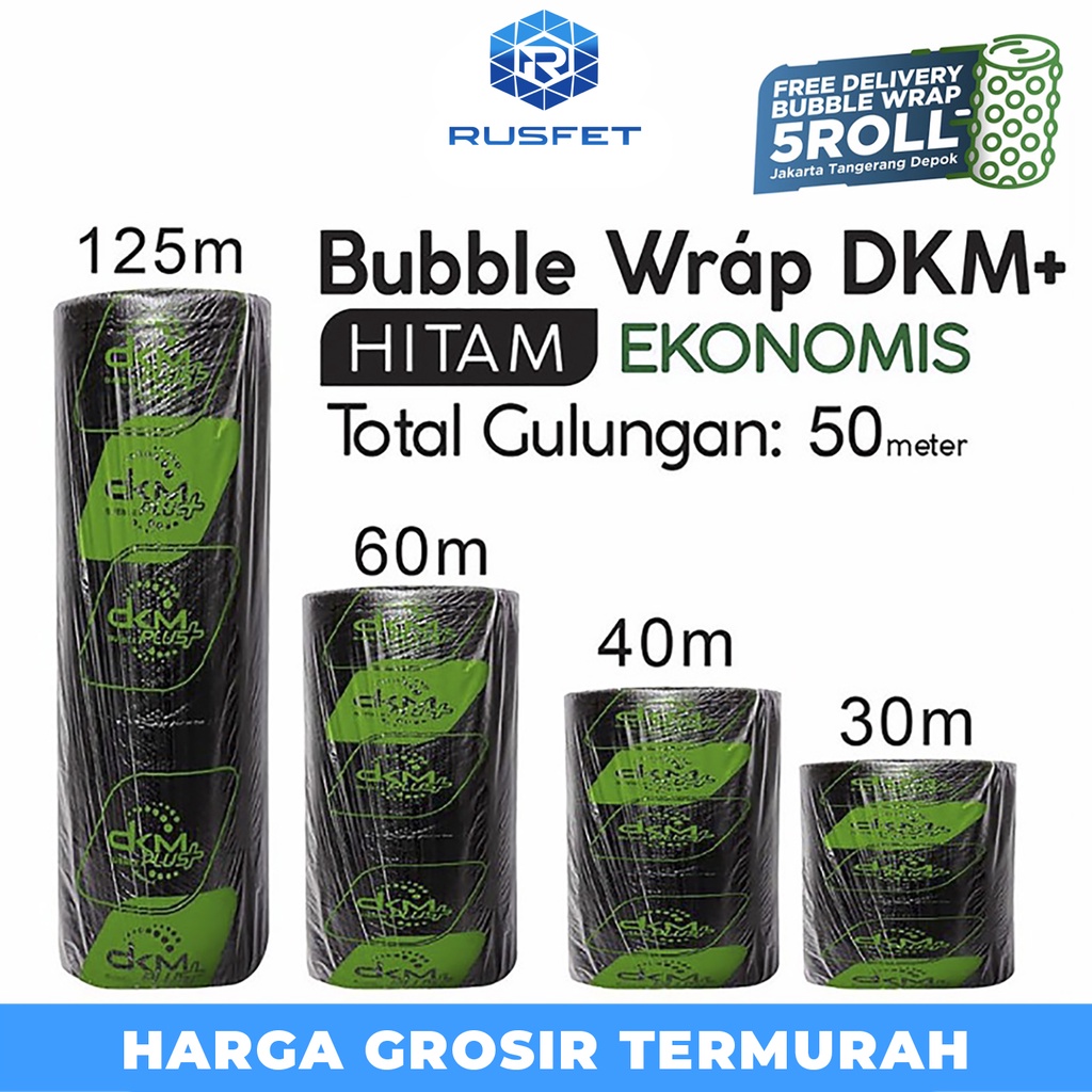 

Plastik Bubble Wrap Hitam 50meter BUBBLEWRAP EKONOMIS DKM PLUS PER ROLL