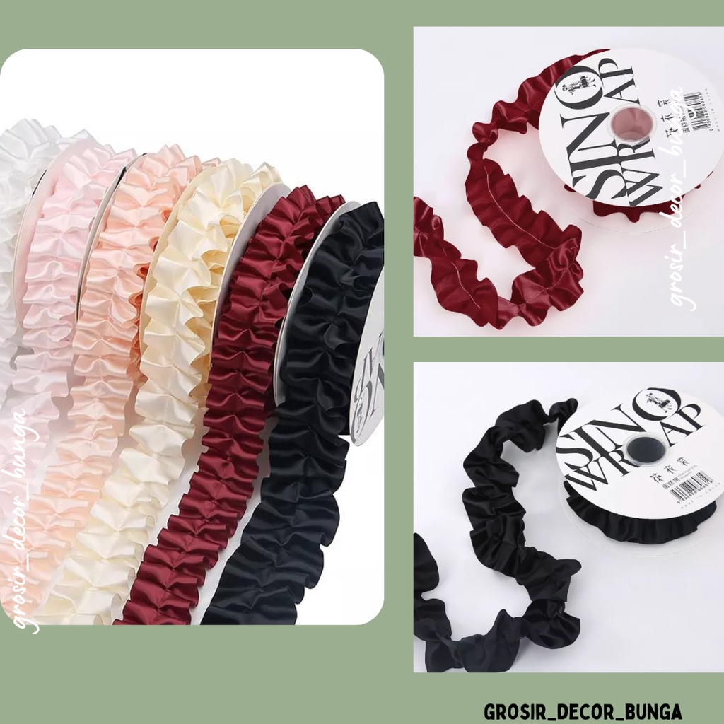 

SW 5CM PITA SATIN RUFFLE SEDANG LEBAR 5CM PREMIUM (ECER PER METER) PITA KADO GIFT BOUQUET BUNGA DEKORASI PITA SATIN BESAR BIG SATIN RIBBON SILK RIBBON FABRIC PITA BAJU GELOMBANG WAVE RIBBON