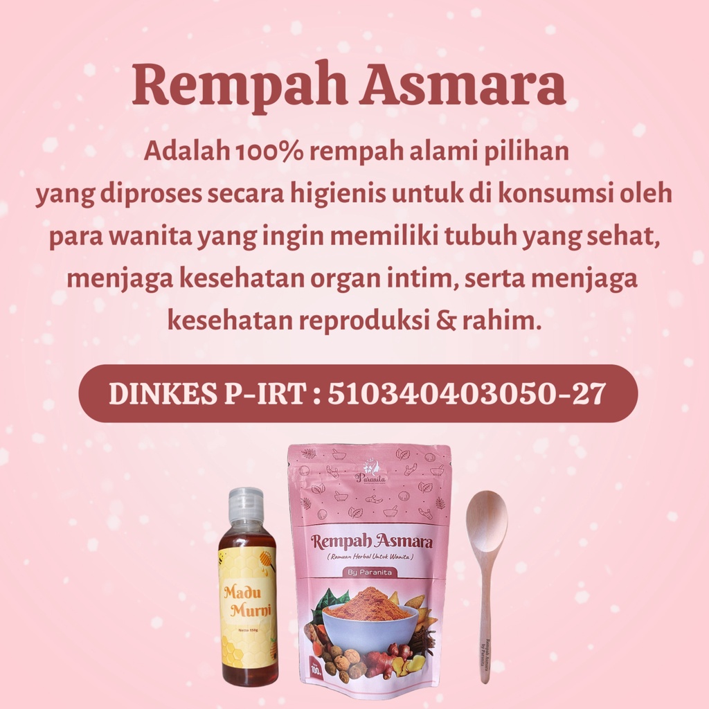 

XMASTER REMPAH ASMARA BY PARANITA RAMUAN REMPAH HERBAL JAMU KEPUTIHAN KESEHATAN WANITA PASCA
