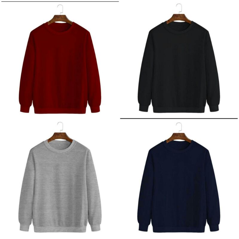 KAOS SWEATER LENGAN PANJANG POLOS PRIA