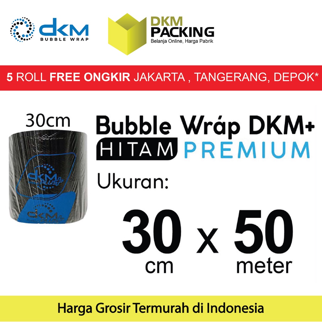 

Plastik Bubble Wrap Hitam 30cm x 50m Bubblewrap DKM PLUS PREMIUM TERMURAH / ROLL