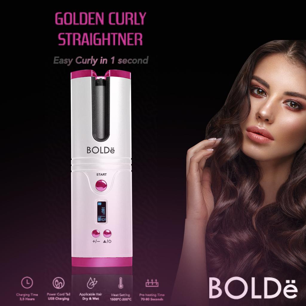 BOLDe Golden Curly Straightener - portable