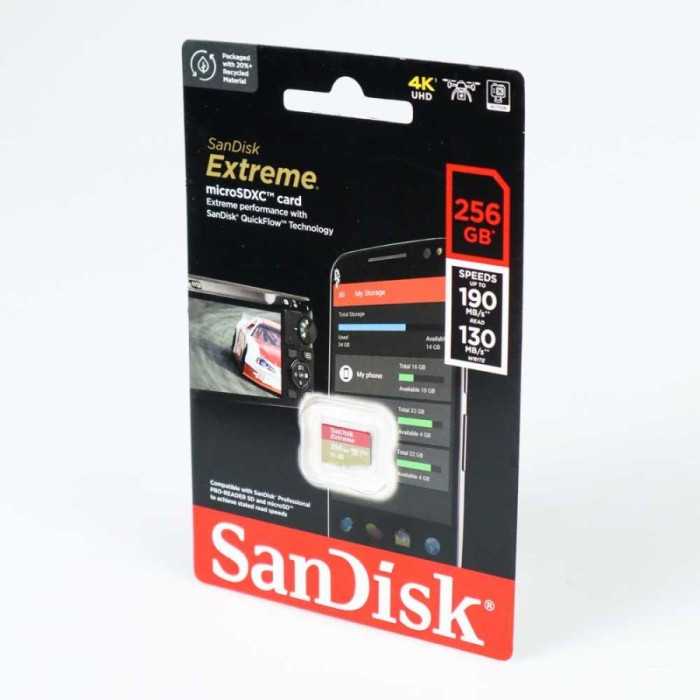 SANDISK MICROSD  EXTREME MICROSD 256GB 190MB/S MICROSD EXTREME 256 GB 190 MBPS