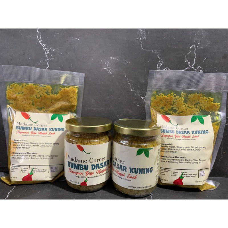 

BUMBU DASAR KUNING 250 g/BUMBU DASAR KUNING NO MSG/BUMBU MASAK/ BUMBU DASAR SERBAGUNA