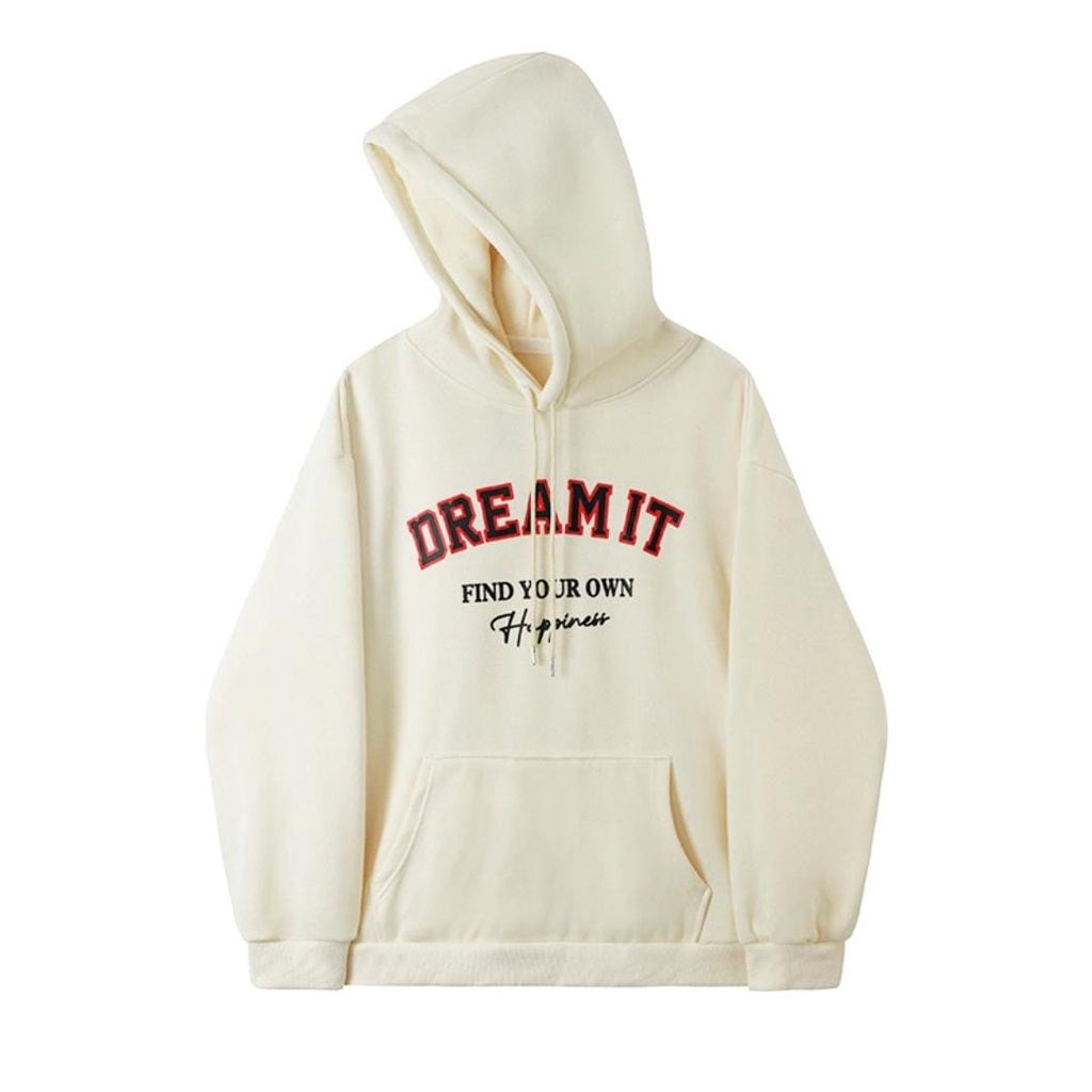 Jacket Jumper DREAM IT Hoodie Sweater Kasual Santai Korean Fashion Outfit Pria Wanita Kekinian