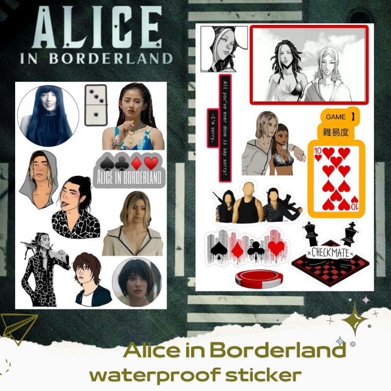 

[FREE BONUS] alice in Borderland waterproof sticker ISI 2 LEMBAR UNTUK LAPTOP GADGET NOTEBOOK JURNAL TUMBLR MOTOR NETFLIX HIGH DEFINITION HIGH QUALITY