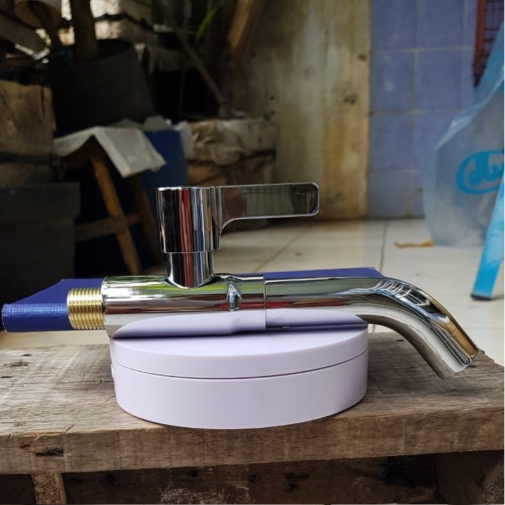 Kran tembok panjang / kran wastafel dinding / kran wudhu tembok long