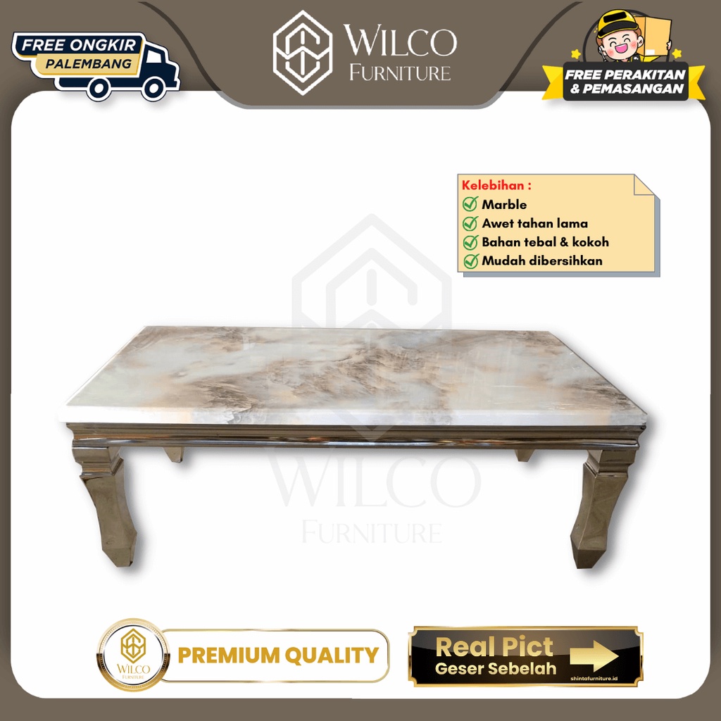 Meja Tamu Marmer Minimalis / Meja Ruang Tamu Batu Marmer H069
