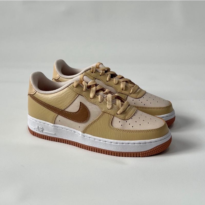 Nike Air Force 1 Beige Top Brown GS (100% Original)