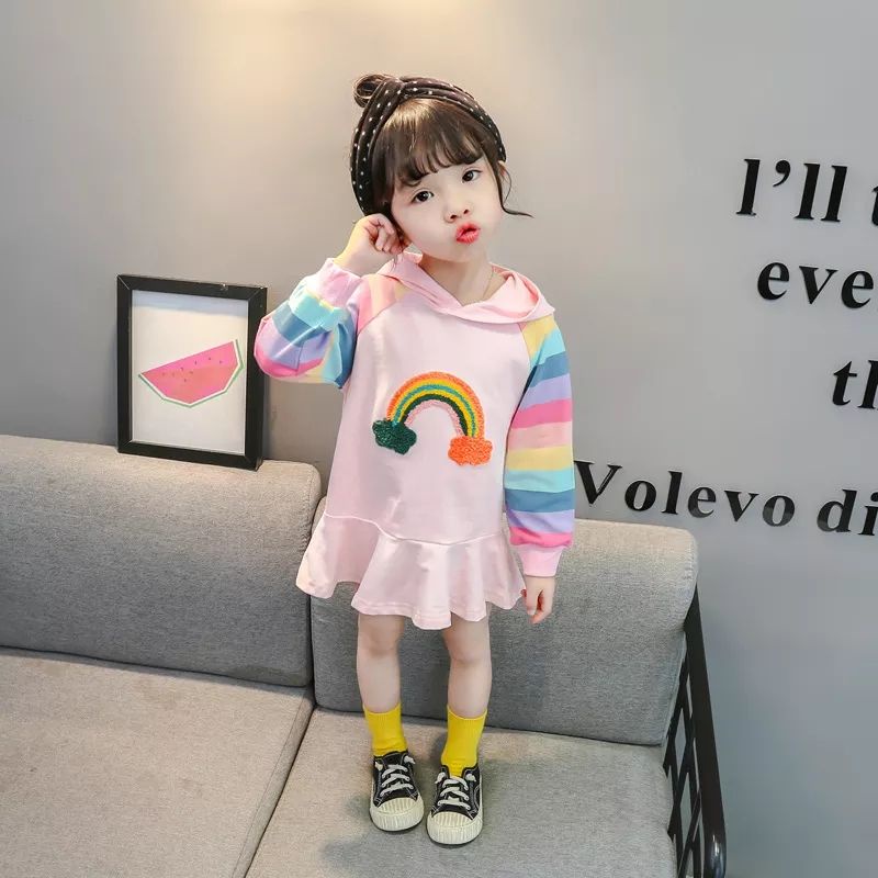 Dress Tunik Hoodie Bayi Anak Free Legging 6 9 12 18 24 36 bulan 1 2 3 4 5 6 tahun Perempuan Import C