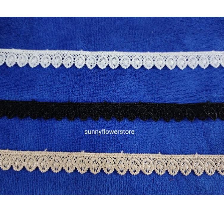 Q20A Renda Giper oval lebar 1cm isi 15 yard